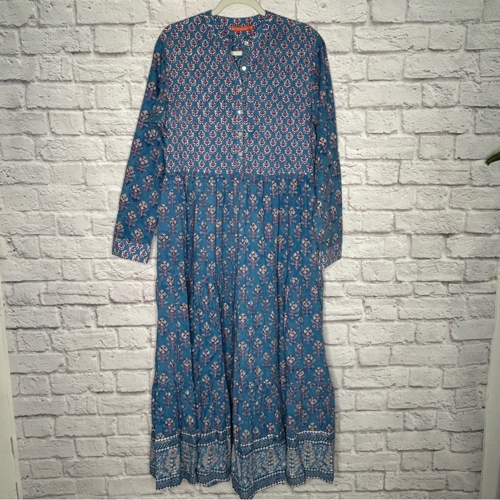 Oliphant Sky Blue Floral Maxi Dress - Picture 7 of 15